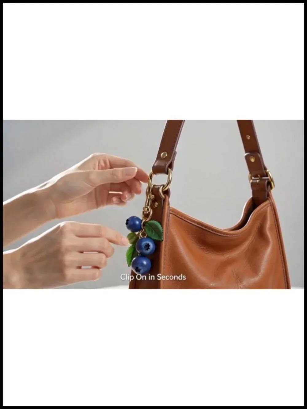 Realistic 3D Blueberry Keychain for Women Fruit Bag Charm Handbag Tote
